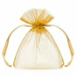 Partydecor Wedding Favours 10 Gold Organza Bags 7.5 X10cm