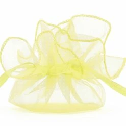 Partydecor 10 Light Yellow Organza Bags Large 25cm Wedding Favours