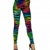 Widmann 80s Neon Multicoloured Zebra Print Leggings