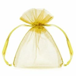 Partydecor 20 Gold Organza Bags 7.5 X10cm Wedding Favours