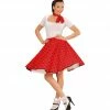 Widmann 50's Rockabilly Red Polka Dot Skirt And Neckscarf