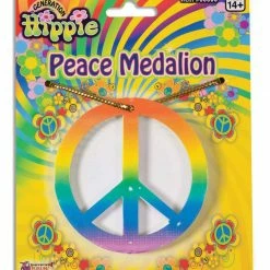 Bristol 1960's 60's Rainbow Peace Medallion Necklace