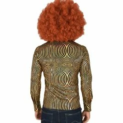 Widmann 70's Groovy Disco Shirt Gold & Black Men's 1970's