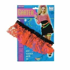 Bristol 80's Neon Orange Lace Garter 1980's
