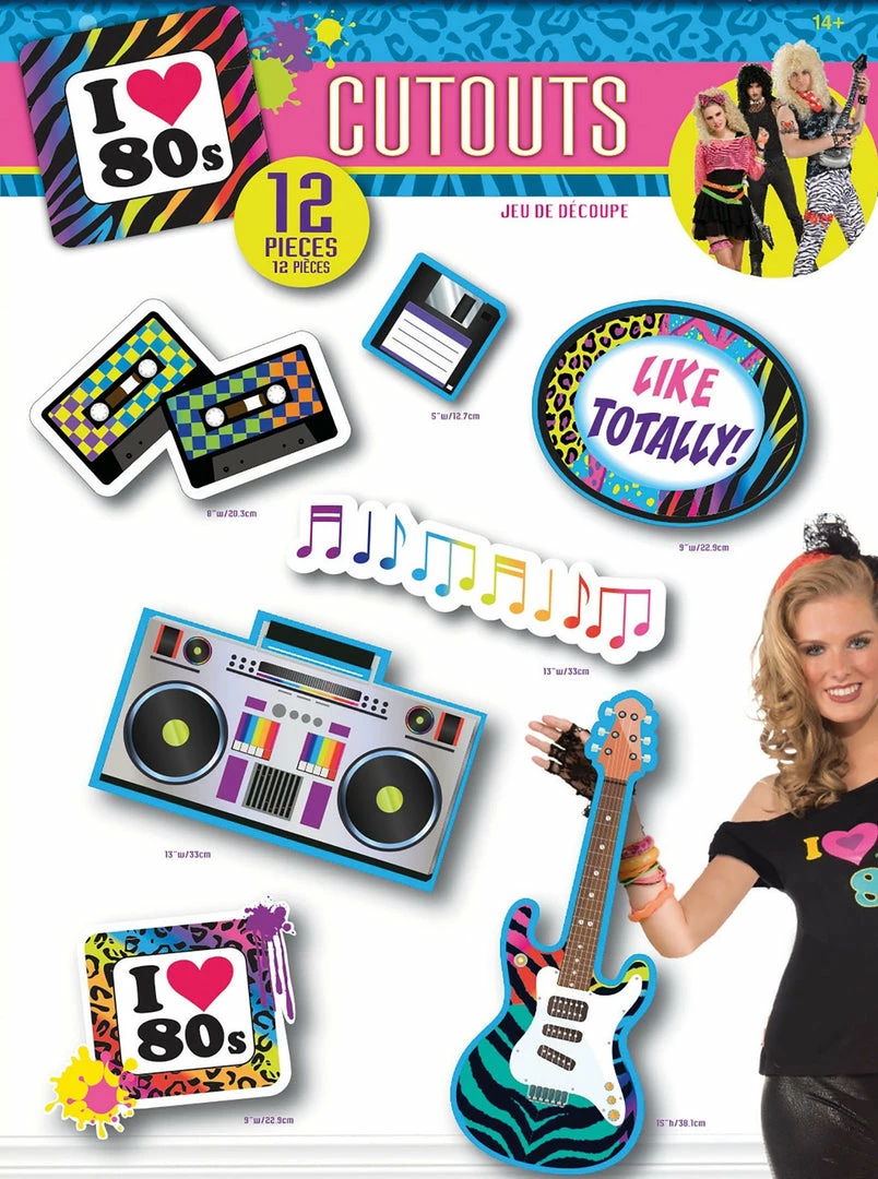 Bristol 80's Party Decorations Cutouts