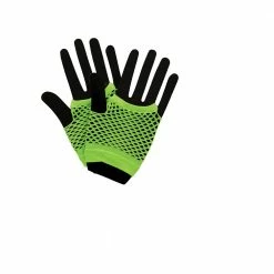 Wicked 80's Neon Short Fishnet Gloves Green 1980's