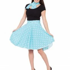 Bristol Decades And History Adult Rock N Roll Skirt Blue And White Polka Dot