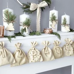 Partydecor Christmas Gift And Decoration Ideas Advent Calendar Hanging Bags Set