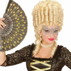 Widmann Costume Accessories Antique Platinum Gold Lace Eye-mask