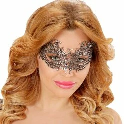 Widmann Costume Accessories Antique Silver Lace Eye-mask