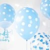 Partydecor Baby Blue Pastel Balloons With Dots 30cm Pack Of 6 Party Supplies