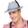 Fiestas Guirca Bavarian Fedora Hat With Edelweiss & Feather World Costumes