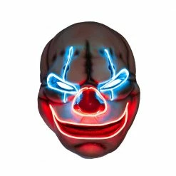 Wicked Halloween Creepy Clown Light Up Mask