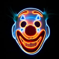 Wicked Happy Clown Light Up Mask Halloween