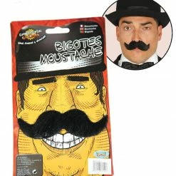 Fiestas Guirca Beards & Moustaches Black Handlebar Fake Moustache