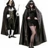 Widmann Black Satin Hooded Cape Halloween