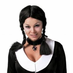 Fiestas Guirca Black Schoolgirl Pig Tails Wig Wigs