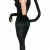 Bristol Animal Black Cat Velvet Leggings With Tail
