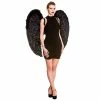 Wicked Ladies Halloween Black Feathered Wings XLarge