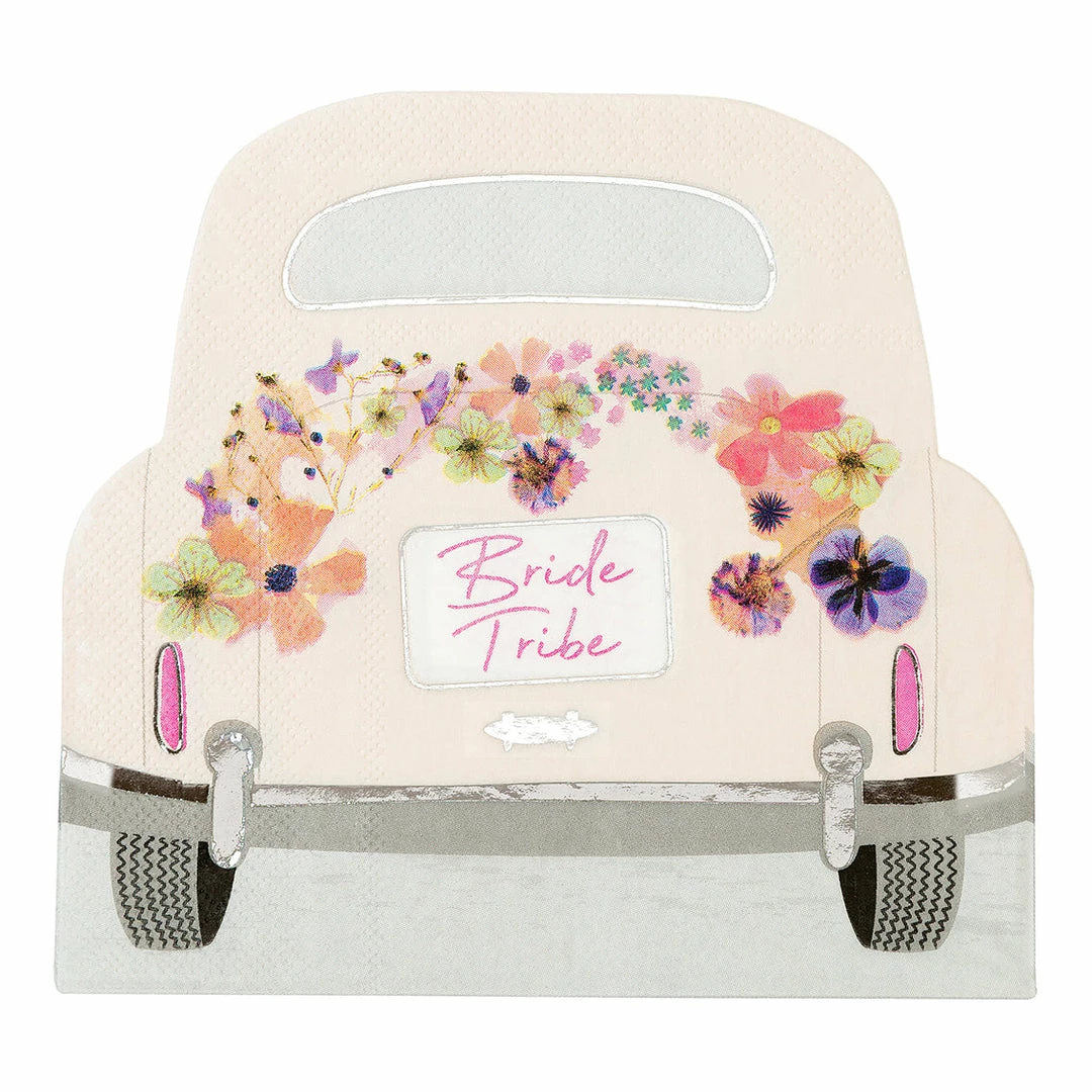 Talking Tables Blossom Bride Car Shaped Napkins Pack Of 16