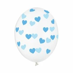 Partydecor Party Supplies Blue Hearts Balloon 30cm Pack Of 6
