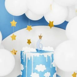 Partydecor Blue Number 6 Birthday Candle With Crown
