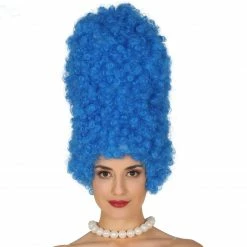 Fiestas Guirca TV & Film Blue Curly Marge Wig