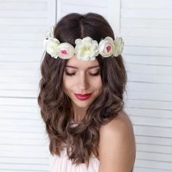 Partydecor Costume Accessories Flower Crown White 17cm