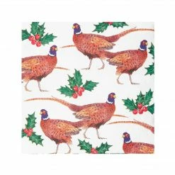 Partydecor Botanical Holly Pheasant Napkins Christmas Gift And Decoration Ideas
