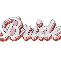 Partydecor Hen Party Bride Iron On Patch Pink And White