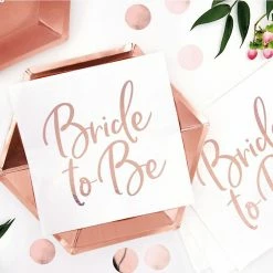 Partydecor Party Supplies Bride To Be Napkins Rose Gold