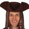 Fiestas Guirca Historical Costumes Brown Pirate Tricorn Hat