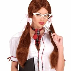 Widmann Brown Schoolgirl Wig School Costumes
