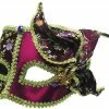 Bristol Burgundy And Gold With Side Flower Masquerade Mask Masks