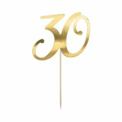 Partydecor Cake Topper 30th Birthday Gold