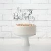 Partydecor Cake Topper Happy Birthday Silver Party Supplies