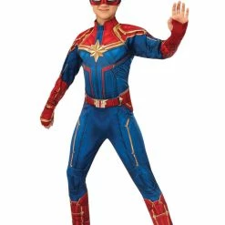 Rubies Superhero & Villiain Captain Marvel Deluxe Costume Girls