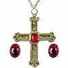 Widmann Cardinal Cross Necklace And Ring Set