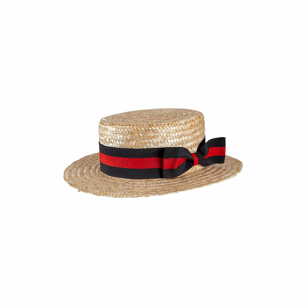 Bristol Classic Boater Hat With Black & Red Band