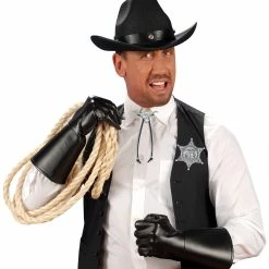 Widmann Western Costumes Cowboy Bootlace String Tie And Sheriff Star