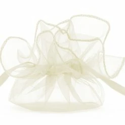 Partydecor Wedding Favours 10 Cream Organza Bags Large 25cm