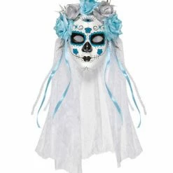 Widmann Day Of The Dead Mask Silver Roses