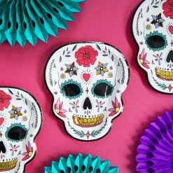 Partydecor Dia De Los Muertos Sugar Skull Plates