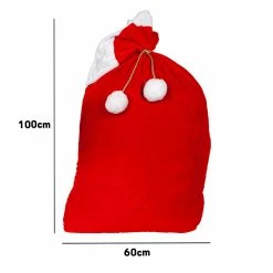 Wicked Christmas Accessories Deluxe Red Velvet Santa Sack Large