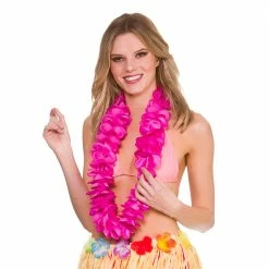 Wicked Hawaiian Costumes Deluxe Satin Lei Hot Pink