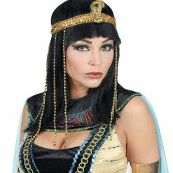 Widmann Egyptian, Roman & Greek Egyptian Empress Wig With Beaded Snake Headband
