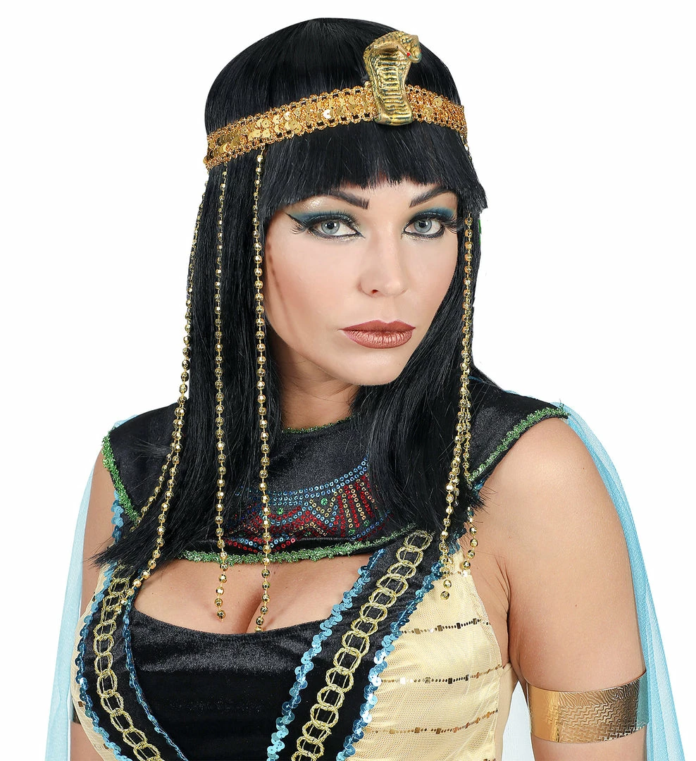 Widmann Egyptian, Roman & Greek Egyptian Empress Wig With Beaded Snake Headband