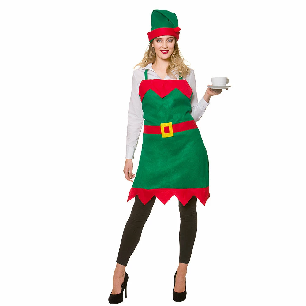 Wicked Christmas Costumes Elf Apron & Hat