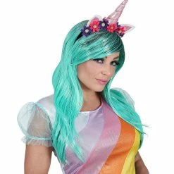 Widmann Animal Fantasy Unicorn Wig And Flower Headband