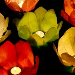 Partydecor Floating Lotus Flower Water Lanterns